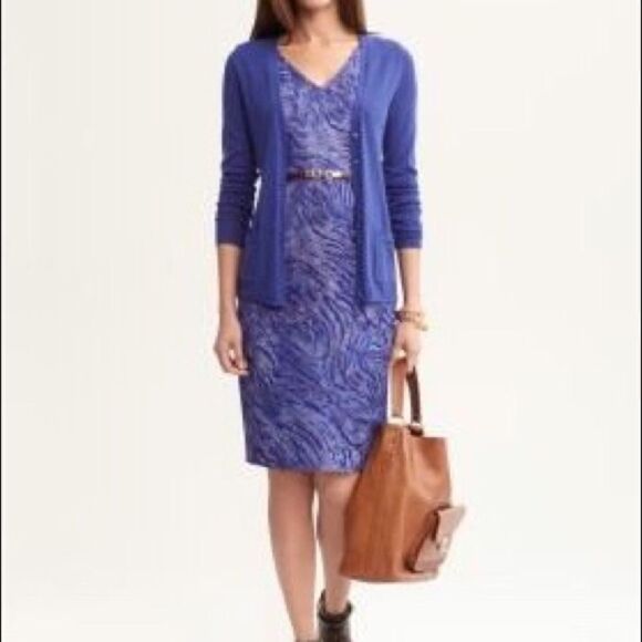 Banana Republic Animal Print V-Neck Sheath Dress - Picture 7 of 7